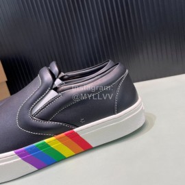 Burberry Cowhide Canvas Leisure Sneakers For Men Black