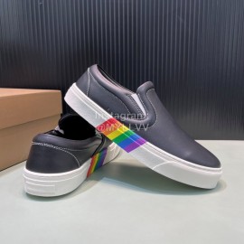 Burberry Cowhide Canvas Leisure Sneakers For Men Black