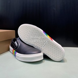 Burberry Cowhide Canvas Leisure Sneakers For Men Black