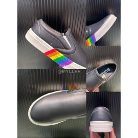 Burberry Cowhide Canvas Leisure Sneakers For Men Black