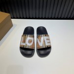 Burberry Vintage Letter Plaid Summer Slippers For Men And Women