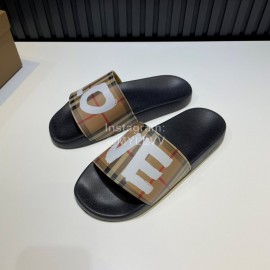 Burberry Vintage Letter Plaid Summer Slippers For Men And Women