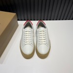 Burberry New Calfskin Lace Up Sneakers For Men White