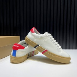Burberry New Calfskin Lace Up Sneakers For Men White