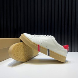 Burberry New Calfskin Lace Up Sneakers For Men White