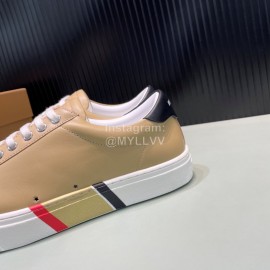 Burberry New Calfskin Lace Up Sneakers For Men Khaki