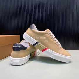 Burberry New Calfskin Lace Up Sneakers For Men Khaki