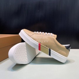 Burberry New Calfskin Lace Up Sneakers For Men Khaki
