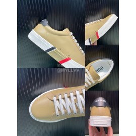 Burberry New Calfskin Lace Up Sneakers For Men Khaki