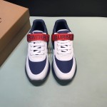 Burberry Nylon Strap Vintage Cowhide Thick Soled Sneakers For Men Blue