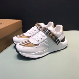 Burberry Nylon Strap Vintage Cowhide Thick Soled Sneakers For Men Khaki