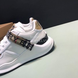 Burberry Nylon Strap Vintage Cowhide Thick Soled Sneakers For Men Khaki