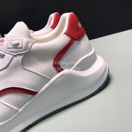 Burberry Vintage Leather Velcro Lace Up Sneakers For Men Red