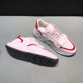 Burberry Vintage Leather Velcro Lace Up Sneakers For Men Red