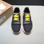 Burberry Vintage Leather Velcro Lace Up Sneakers For Men Black