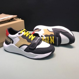 Burberry Vintage Leather Velcro Lace Up Sneakers For Men
