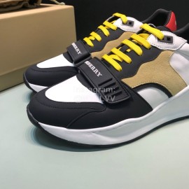 Burberry Vintage Leather Velcro Lace Up Sneakers For Men
