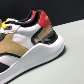 Burberry Vintage Leather Velcro Lace Up Sneakers For Men