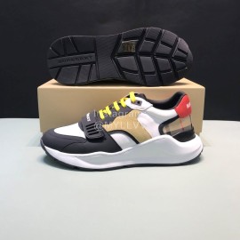 Burberry Vintage Leather Velcro Lace Up Sneakers For Men