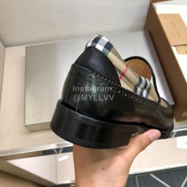 Burberry Vintage Plaid Calf Leather Shoes For Men