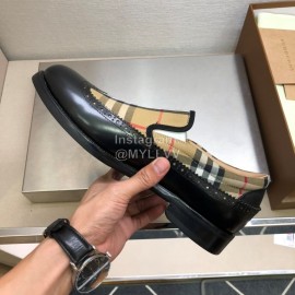 Burberry Vintage Plaid Calf Leather Shoes For Men