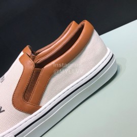 Burberry Napa Leather Lettered Printed Casual Shoes For Men Pink