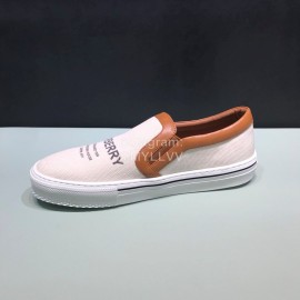 Burberry Napa Leather Lettered Printed Casual Shoes For Men Pink