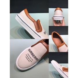 Burberry Napa Leather Lettered Printed Casual Shoes For Men Pink