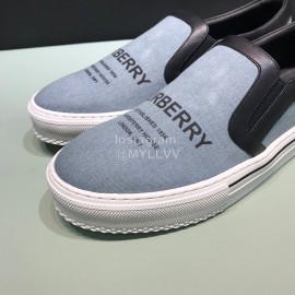 Burberry Napa Leather Lettered Printed Casual Shoes For Men Gray