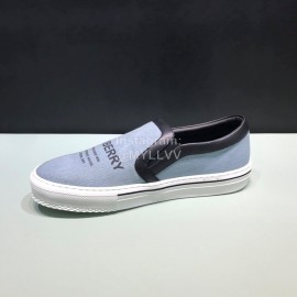 Burberry Napa Leather Lettered Printed Casual Shoes For Men Gray