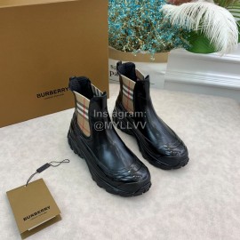 Burberry Autumn Winter Calf Thick Soles Chelsea Boots For Women