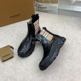 Burberry Autumn Winter Calf Thick Soles Chelsea Boots For Women