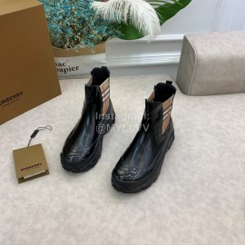 Burberry Autumn Winter Calf Thick Soles Chelsea Boots For Women