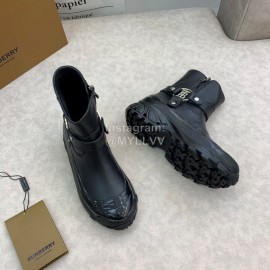 Burberry Autumn Winter Calf Thick Soles Chelsea Boots For Women Black