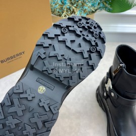 Burberry Autumn Winter Calf Thick Soles Chelsea Boots For Women Black