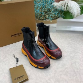 Burberry Autumn Winter Calf Thick Soles Chelsea Boots For Women Orange