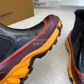 Burberry Autumn Winter Calf Thick Soles Chelsea Boots For Women Orange
