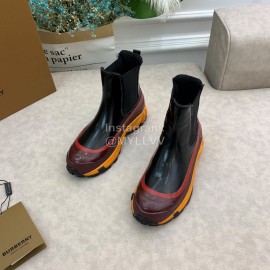 Burberry Autumn Winter Calf Thick Soles Chelsea Boots For Women Orange