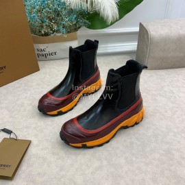 Burberry Autumn Winter Calf Thick Soles Chelsea Boots For Women Orange