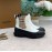 Burberry Autumn Winter Calf Thick Soles Chelsea Boots For Women White