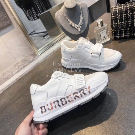 Burberry Autumn Winter Fashion Thick Soles Sneakers For Women White