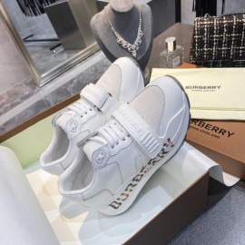 Burberry Autumn Winter Fashion Thick Soles Sneakers For Women White