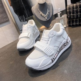 Burberry Autumn Winter Fashion Thick Soles Sneakers For Women White
