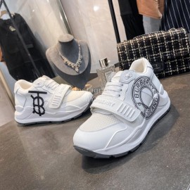 Burberry Autumn Winter Fashion Thick Soles Sneakers For Men And Women White