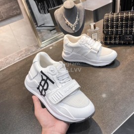 Burberry Autumn Winter Fashion Thick Soles Sneakers For Men And Women White