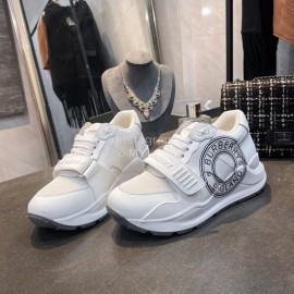 Burberry Autumn Winter Fashion Thick Soles Sneakers For Men And Women White
