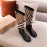 Burberry Fashion Classic Plaid Leather Retro Boots For Women