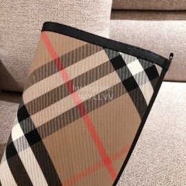 Burberry Fashion Classic Plaid Leather Retro Boots For Women