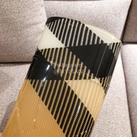 Burberry Fashion Classic Plaid Leather Retro Boots For Women Brown