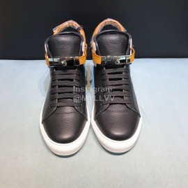 Buscemi Classic Calf Leather High Top Sneakers For Men